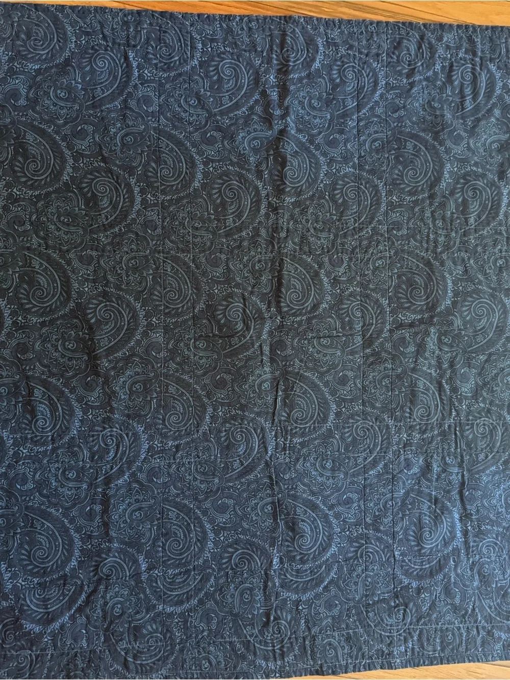 Handmade Patchwork Quilt 43”x 43” Throw in Blue and Multicolor